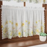 Firana zazdrostka 40x100cm kwiaty