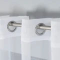 WOAL Firana gotowa na srebrnych przelotkach, szerokość 140 x wysokość 250cm, kolor 001 biały FG0002/FGP/001/140250/1