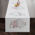 Bieżnik wodoodporny, 38x160cm, różowo-szary